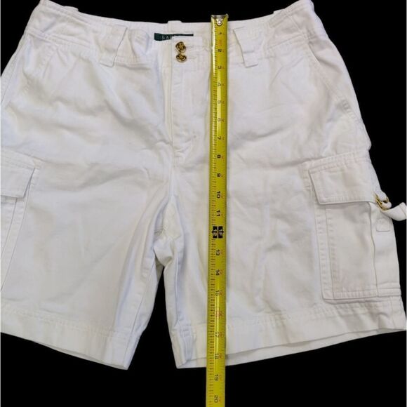 RALPH LAUREN OLD MONEY WHITE HIGH WAIST COTTON SHORTS SIZE 10 - Picture 4 of 7